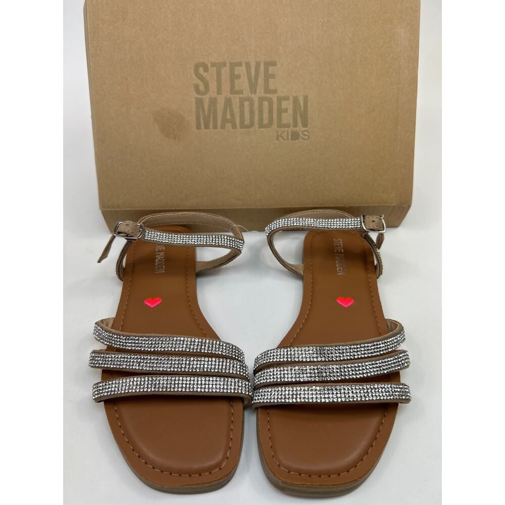 Steve Madden Silver Rhinestone Sandals Size 2 - Picture 2 of 4